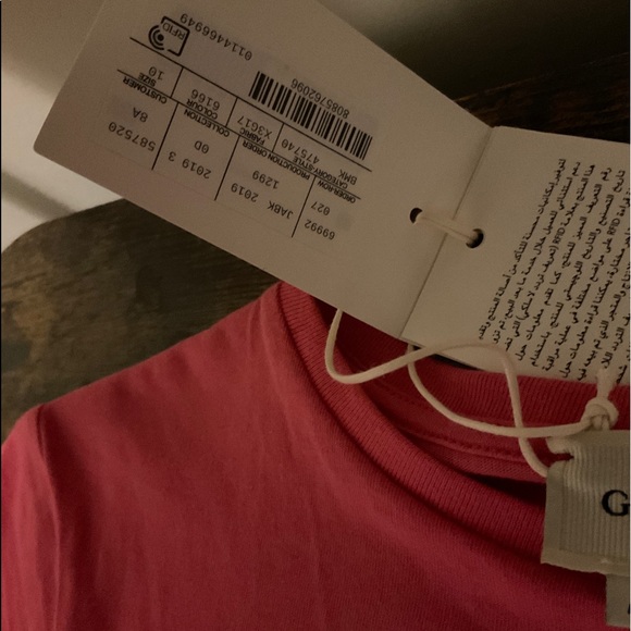 🆕GUCCI XL KIDS SIZE:10 SHORT-SLEEVE GREEN PINK 100% COTTON VINTAGE LOGO T-SHIRT - Picture 11 of 16